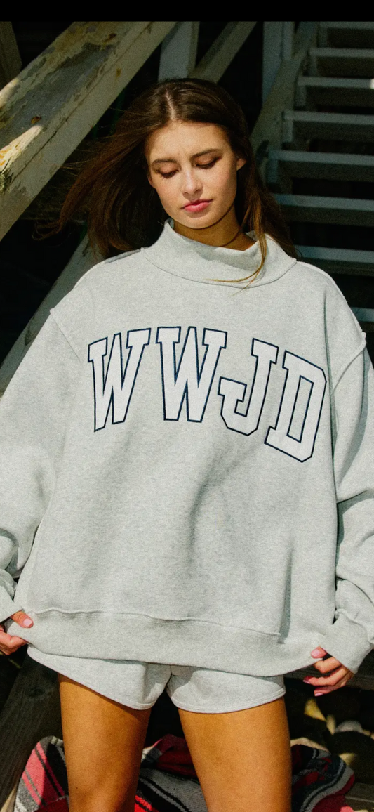 WWJD Embroidered Mockneck